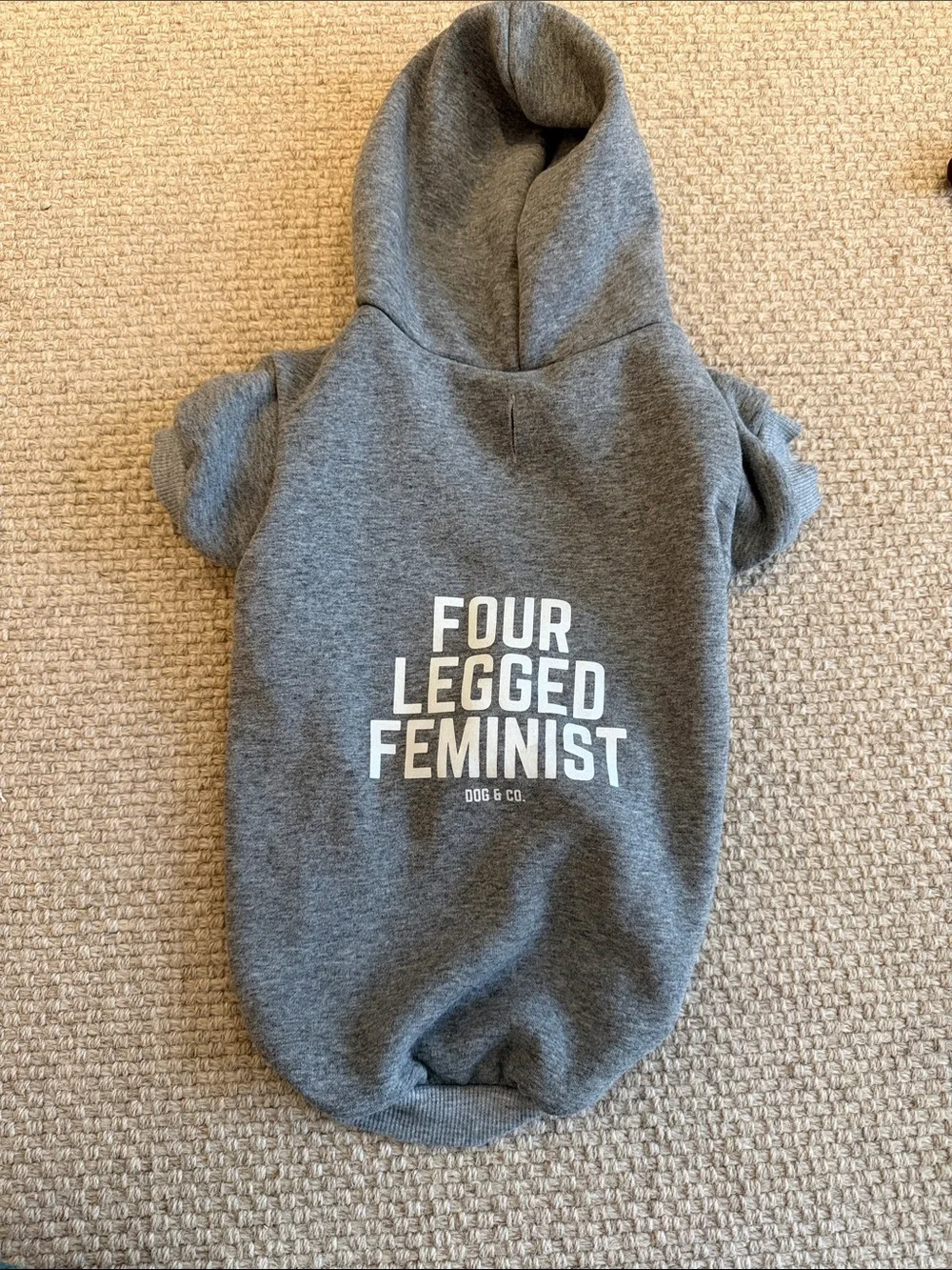 Four Legged Feminist Gray Dog Hoodie